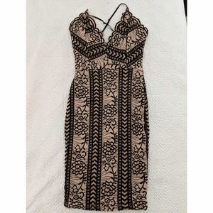 Black Tan Lace Dress